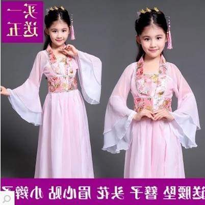 学生女童服装时尚新款少女小女孩古装大童古代走秀古