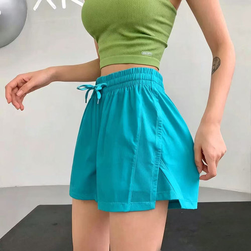 女跑步瑜伽健身短裤防走光带口袋