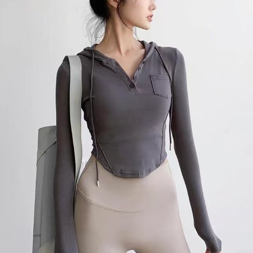 长袖女显瘦休闲速干透气健身运动