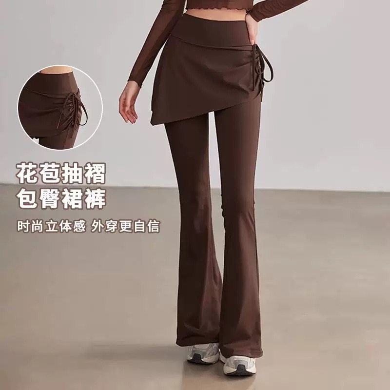 假两件瑜伽裤女高腰提臀健身裤无尴尬微喇裤跑步训练高弹运动长裤,运动/瑜伽/健身/球迷用品,瑜伽长裤,淘宝优惠券,粉丝福利购,淘宝优惠卷