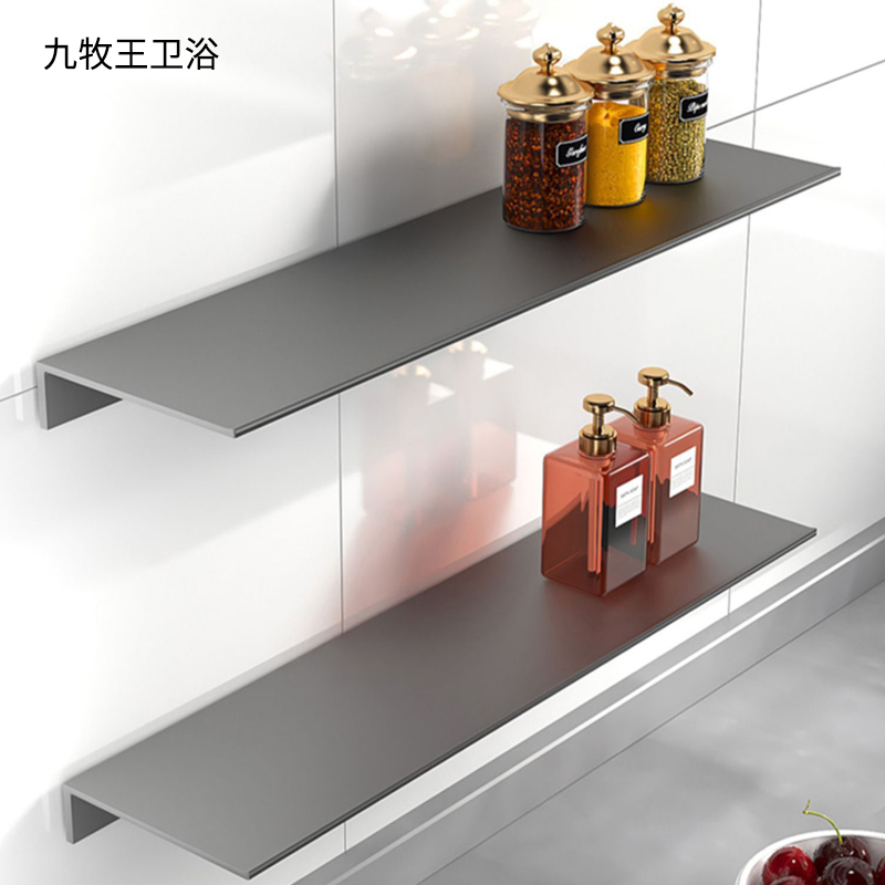 厨房置物架加厚隔板搁板调味调料品免打孔墙上壁挂式层板收纳架子