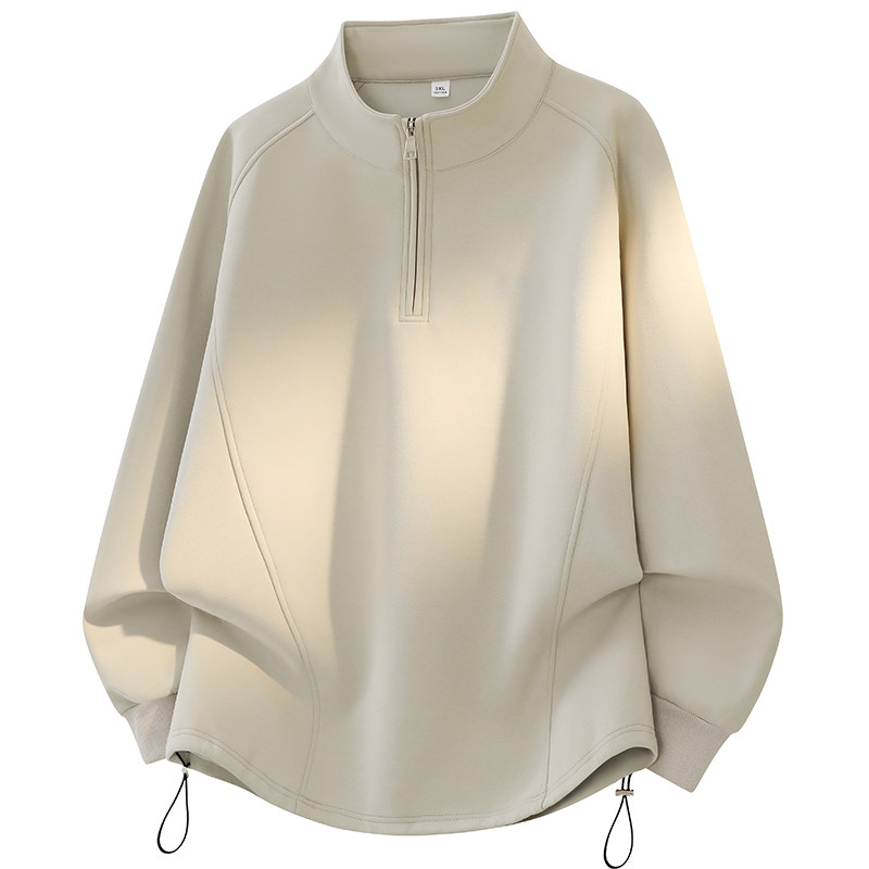 立领半拉链卫衣男士秋季大码宽松长袖高级感纯色上衣秀禾服打底衫,男装,秀禾服,淘宝优惠券,粉丝福利购,淘宝优惠卷