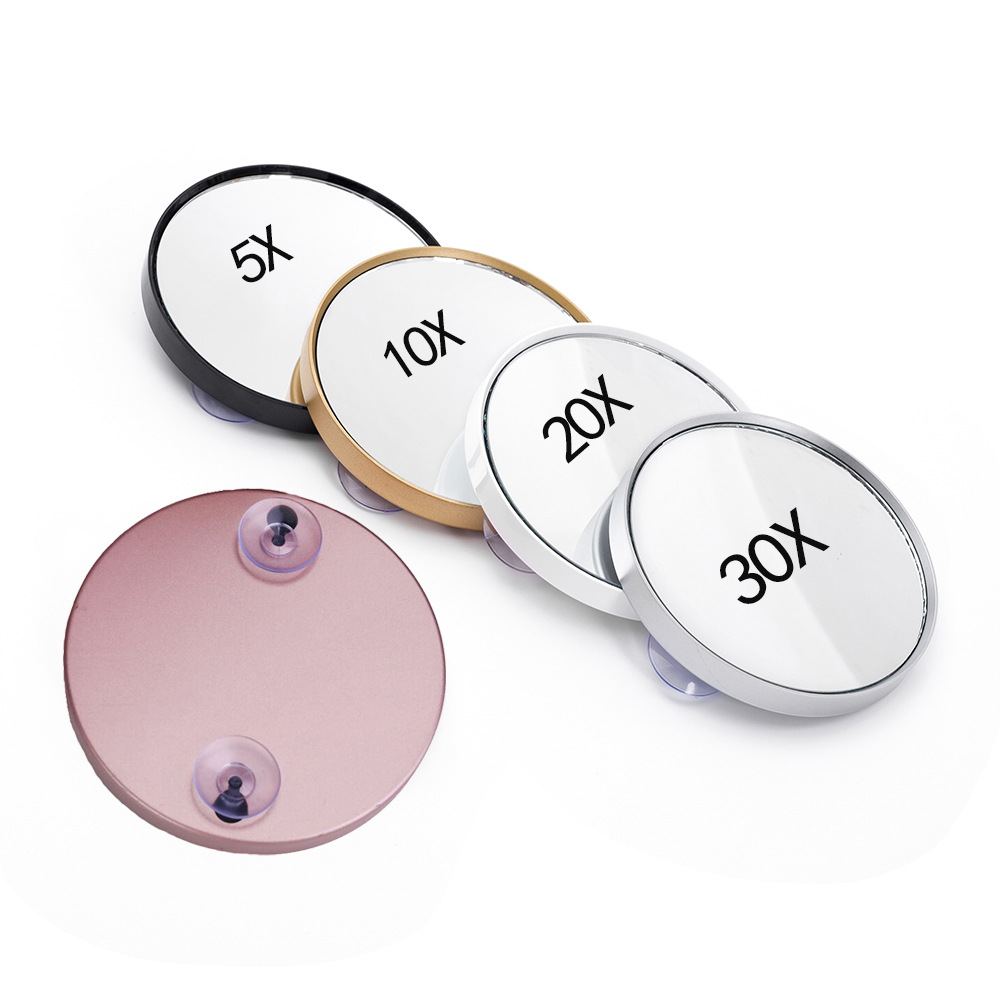 跨境美妆30倍放大化妆镜10倍20倍化妆镜圆形镜清理毛孔黑头吸盘镜