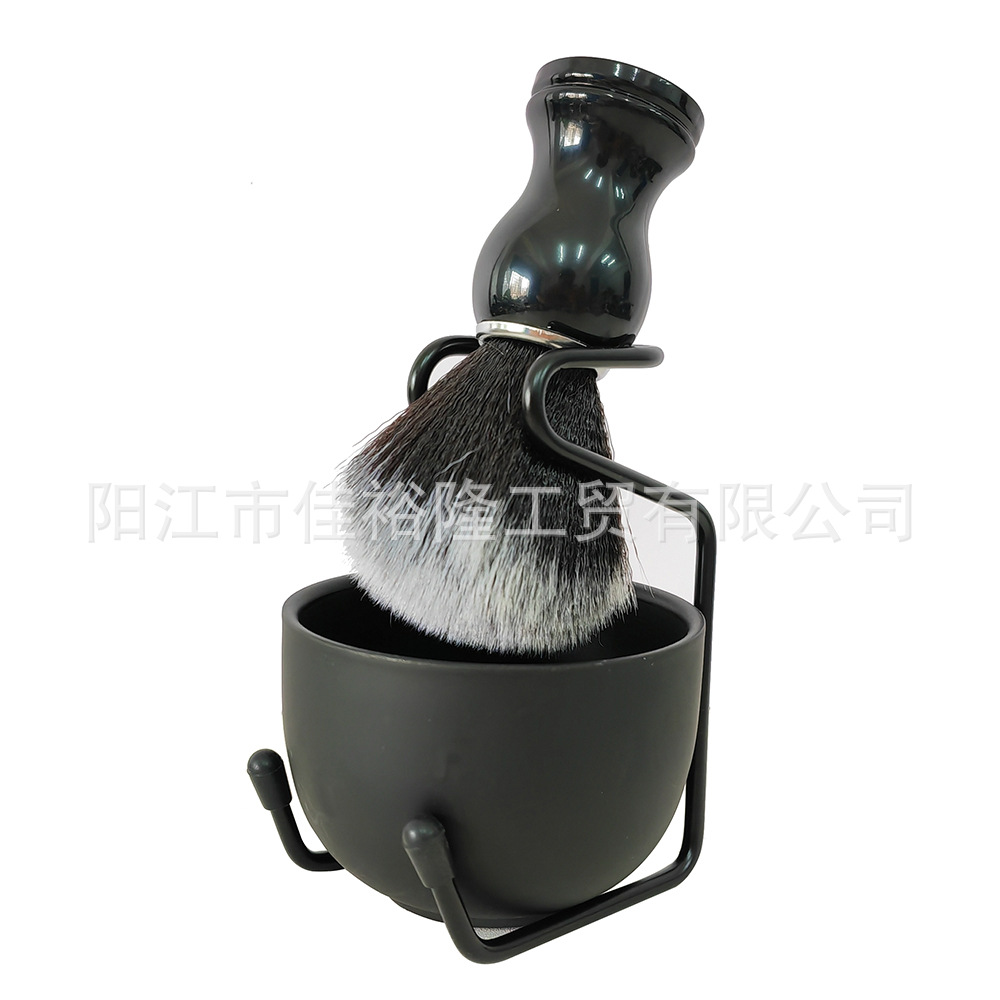 剃须刷套装小毛刷清洁刷剃须刮胡刷黑色软毛胡皂碗刮胡刀清洁