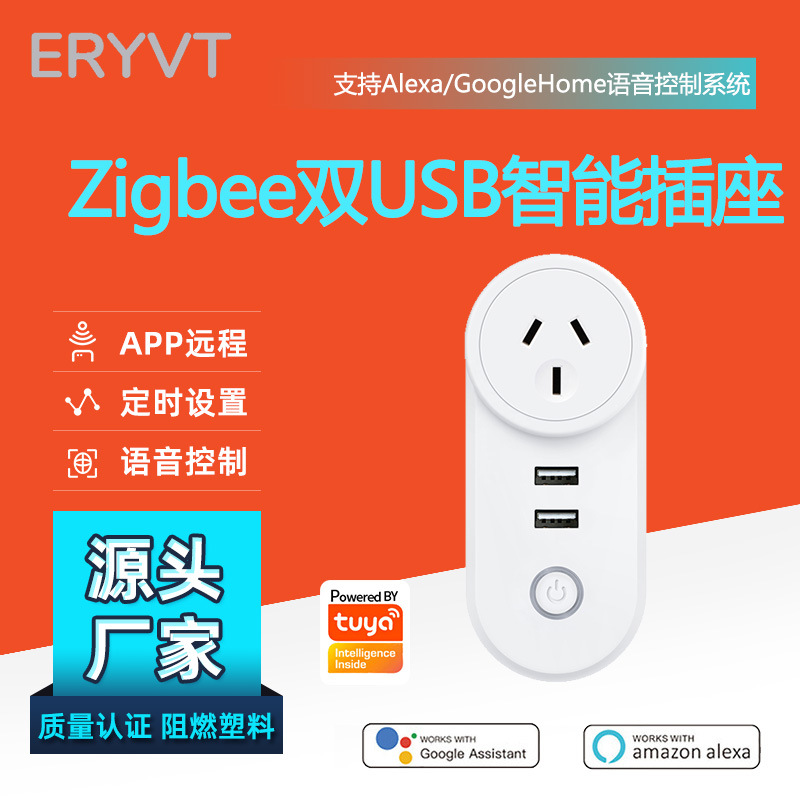 涂鸦ZIGBEE智能2USB插座巴西规美规英规欧规12个规格定时插座