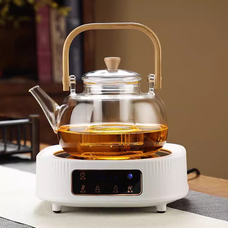 玻璃围炉煮茶壶耐高温花茶壶蒸煮电陶炉泡茶壶家用茶具烧水壶