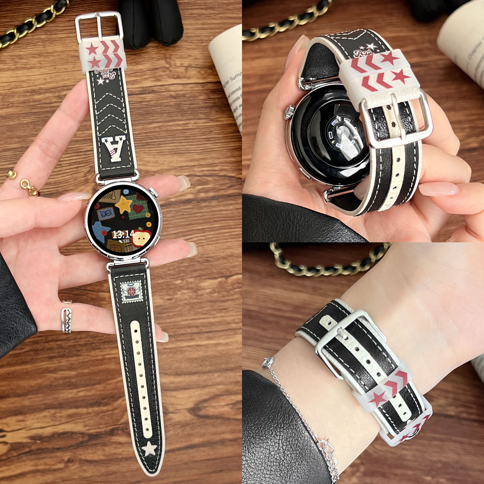 学长家创意美式真皮学院风表带女