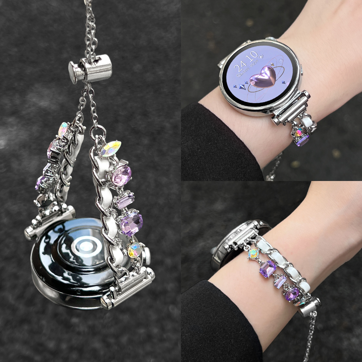 学长家创意彩钻间皮手链表带夏季