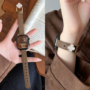 2手环腕带秋冬女生手带女款 新款 专用 fit4手表带皮质系列watchfit3高级感智能运动表链4pro时装 适用华为watch