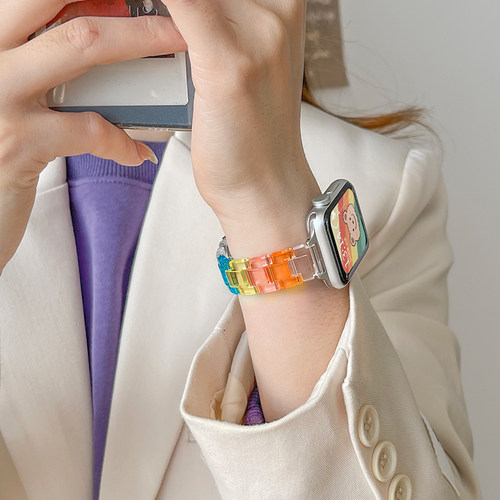 适用iwatch创意新款树脂表带