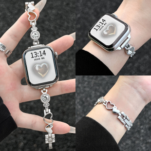 适用华为fit4手表带创意金属watch 4pro腕表女款专用智能运动watchfit3精致手表链的2腕带新款高级感系列手链