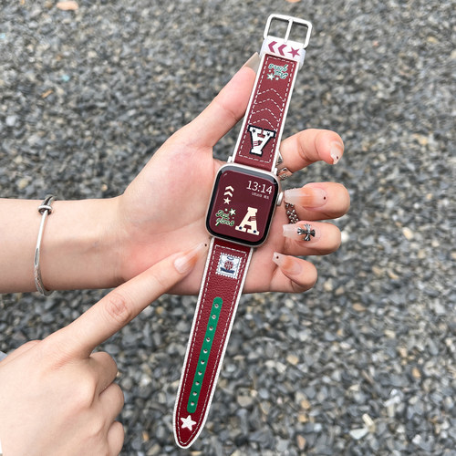 学长家原创新品美式真皮表带女款