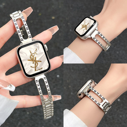 学长家创意金属手镯罗马数字表带