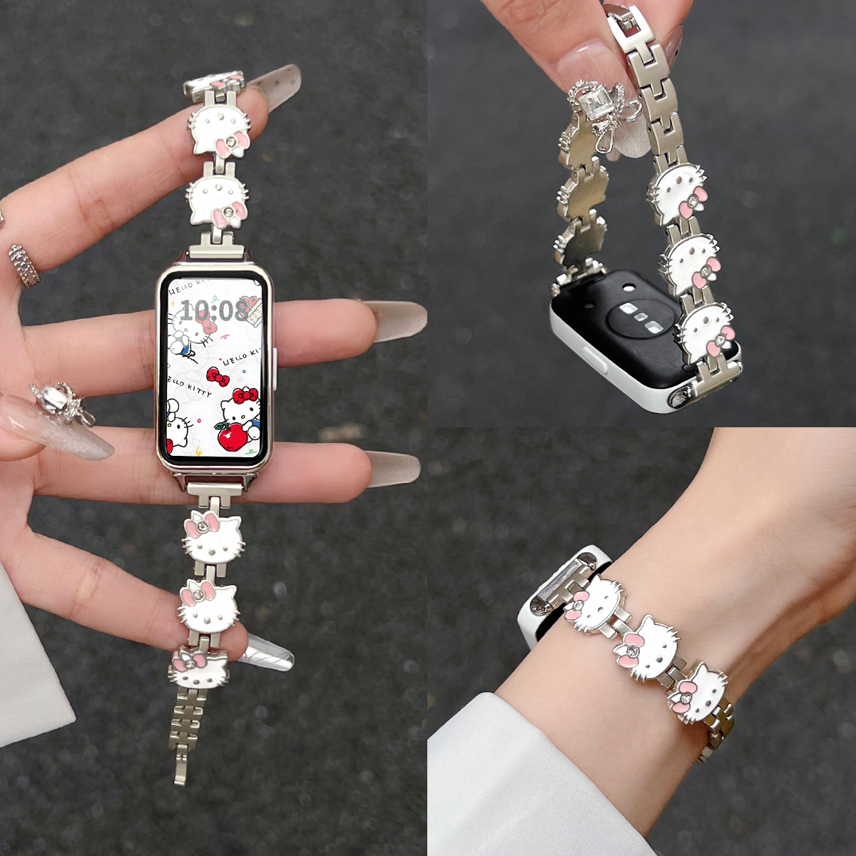 学长家新款可爱金属kt猫手链表带