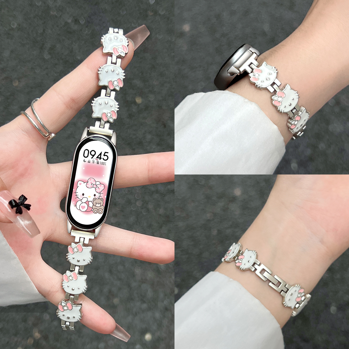 学长家新款金属凯蒂猫表带可爱女