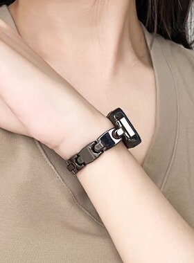 适用华为手环9表带链夏天新款8手腕带高级感金属7nfc版荣耀智能运动电子6pro替换表链八九代手表带band8手链