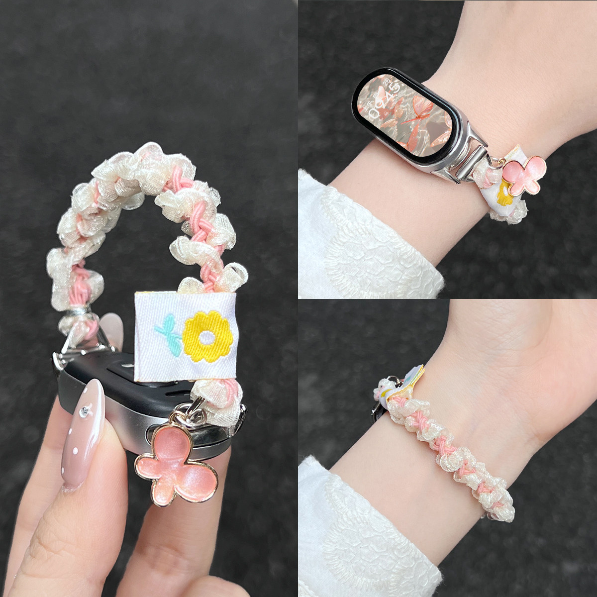 适用小米手环10手表带韩系9nfc版陶瓷版手带高级感小众8专用轻奢女款系列7代智能运动6编织腕带夏天ins风链条