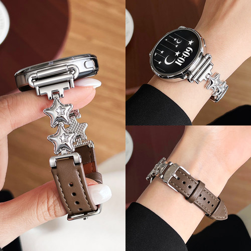 适用oppo watch x3mini手表带新款oppowatchx2mini皮质腕带智能运动watch4pro透气手表链女生一加2高级感女款