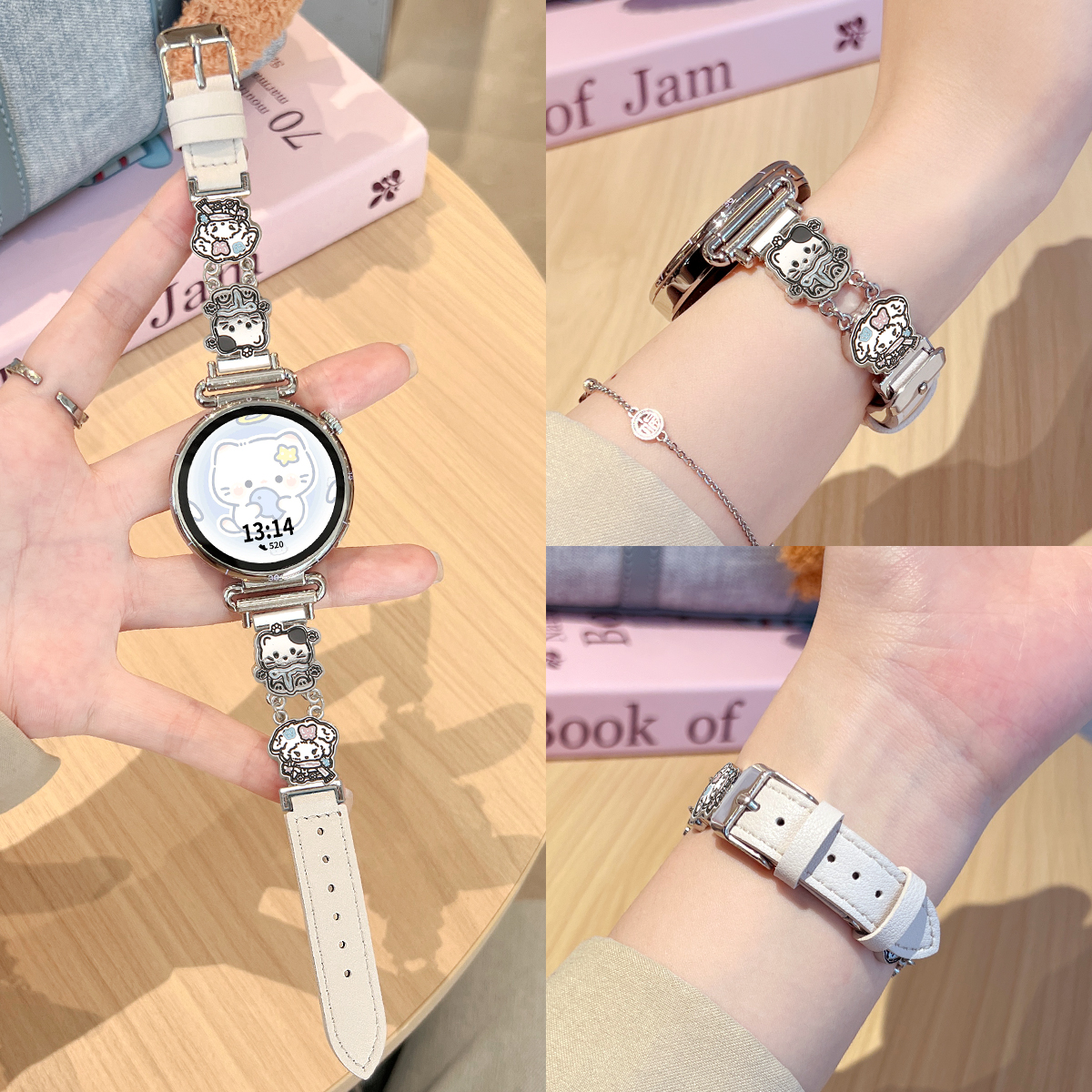 学长家创意猫猫皮质表带秋冬女