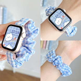 适用小米手环9pro手表带链格纹发圈watch5新款 红米6智能运动redmiwatch4手表链小香风8por手腕带夏天九代女生