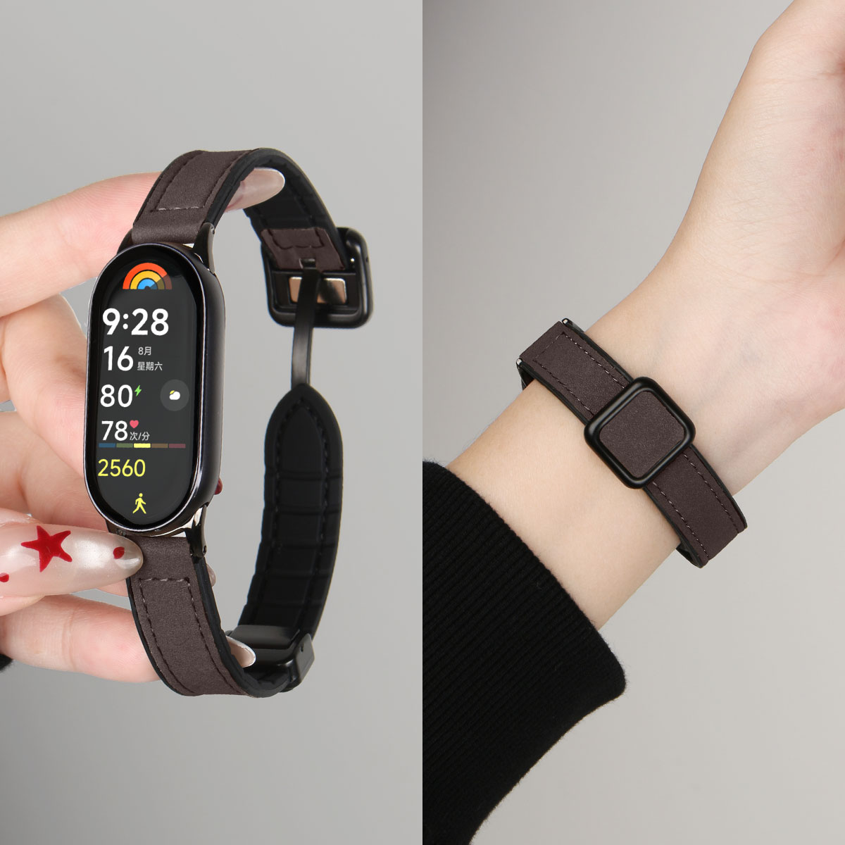 学长家新款创意疯马皮表带秋冬女