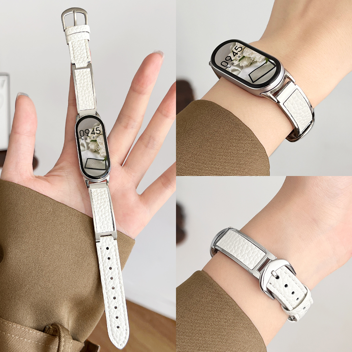 学长家创意金属贴皮间皮质表带