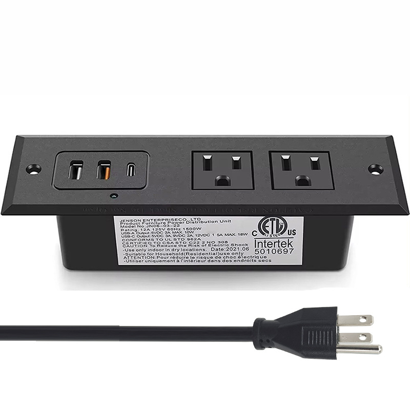 办公家具美标暗装桌面插座125V