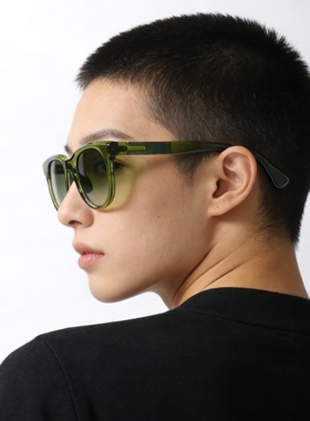 橄榄绿韩版防滑UV400近视墨镜