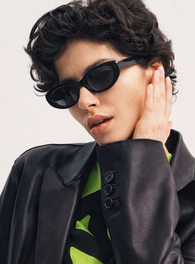 椭圆猫眼撞色UV400防紫外线墨镜