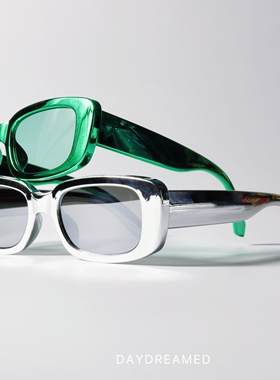 电镀色小众长方形UV400近视墨镜