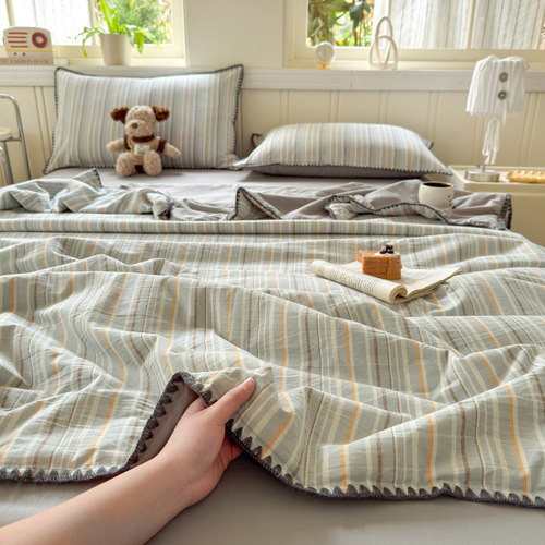 自然醒全棉水洗棉夏凉被四件套