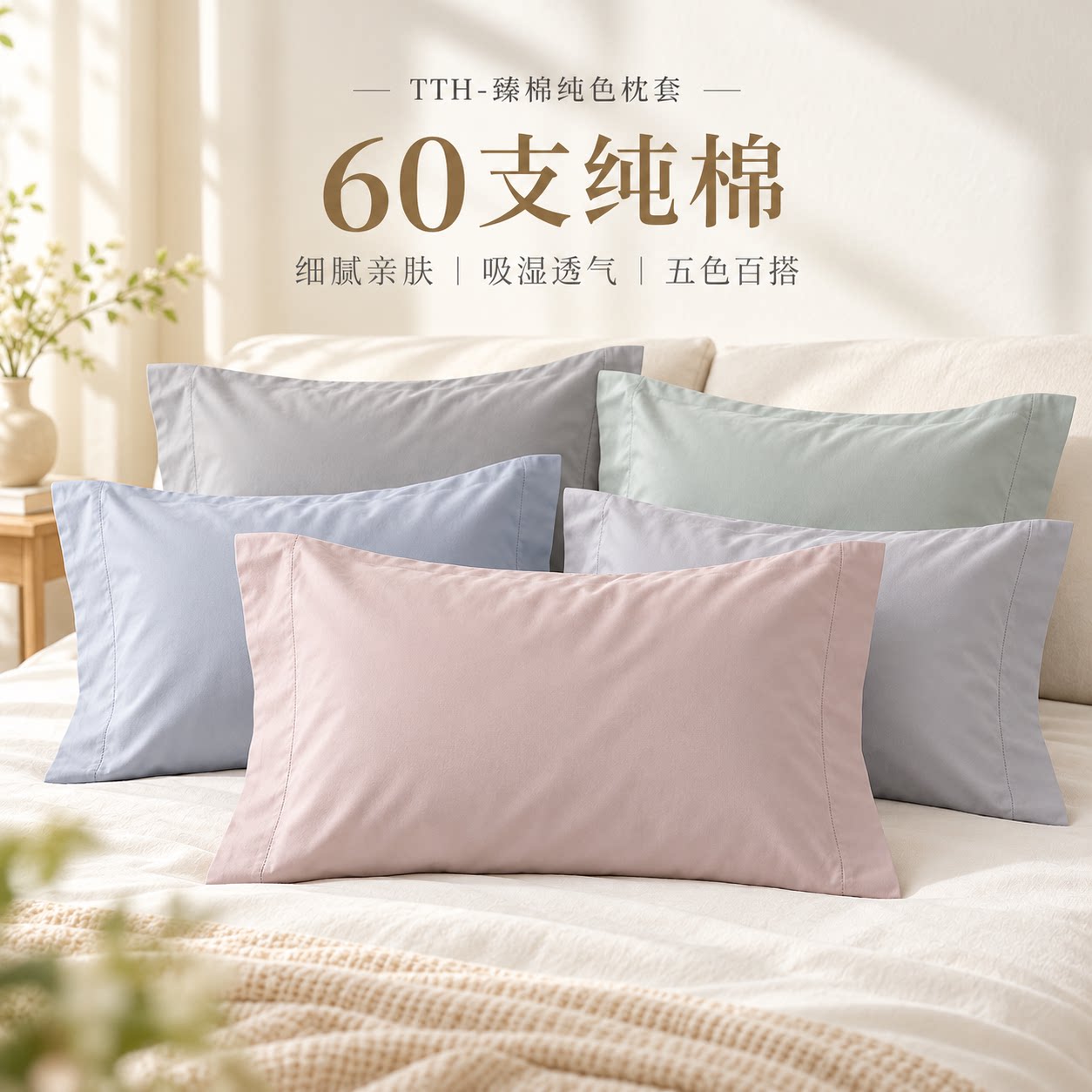 【门店同款】TTH-臻棉纯色枕套