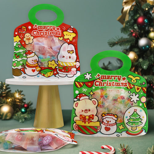 圣诞节糖果礼物包装密封手提袋子