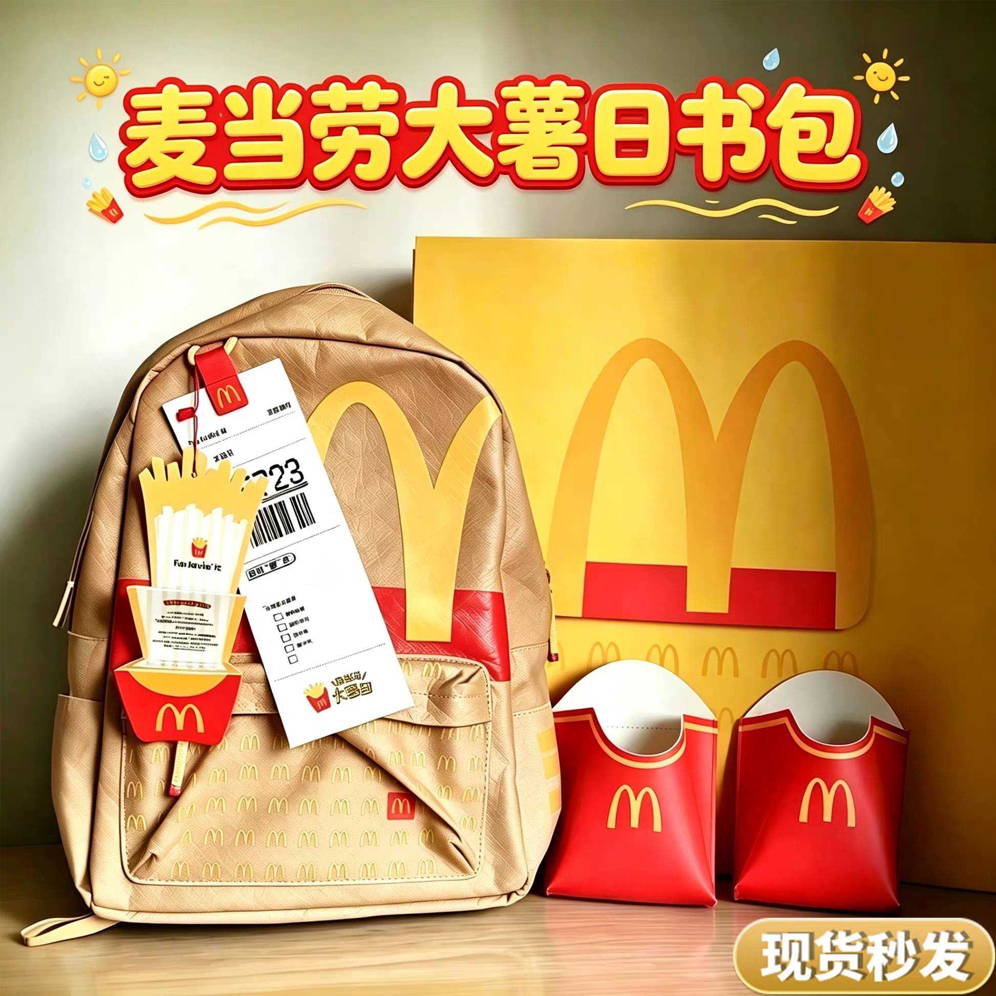 2026麦当劳大薯日限定双肩包薯薯