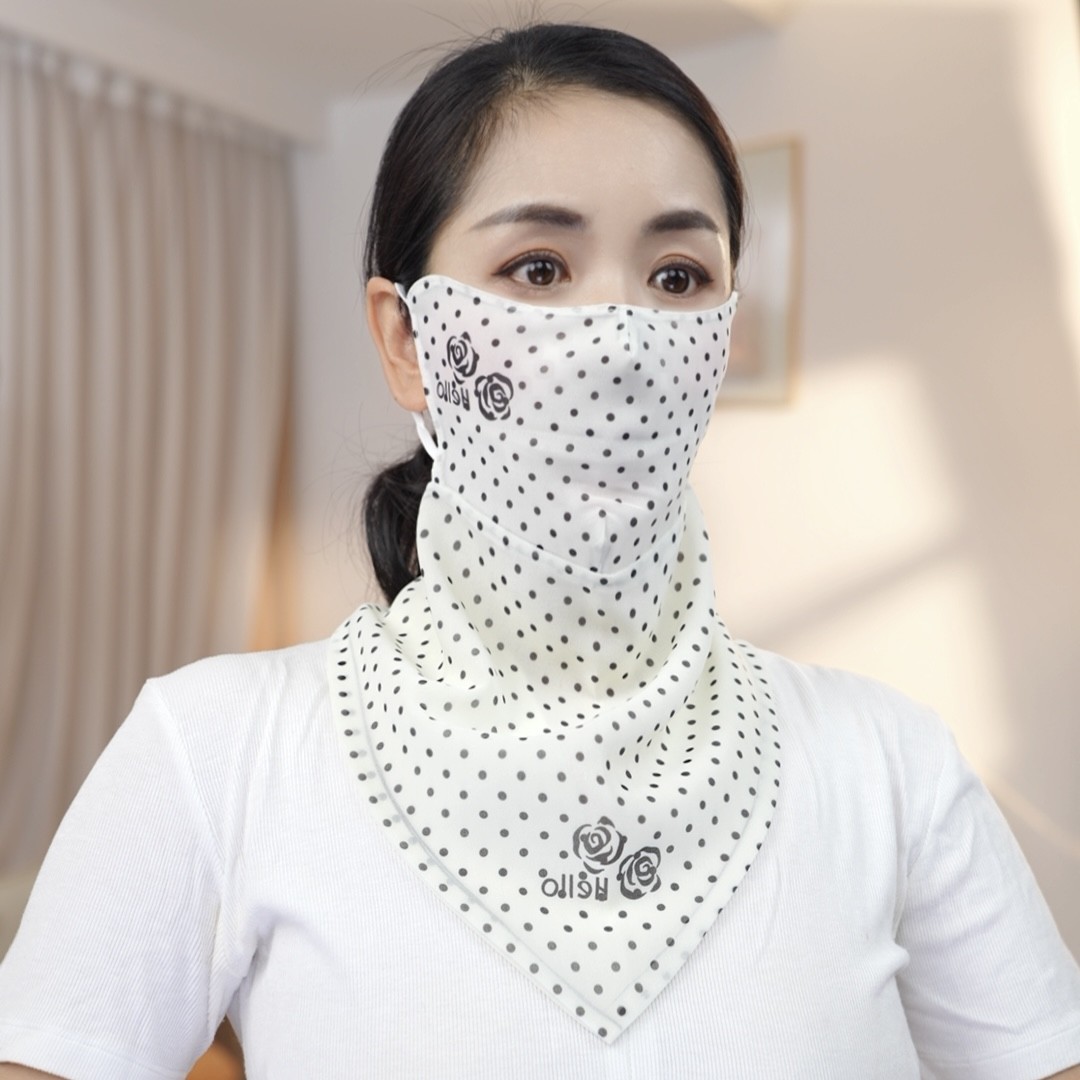 女士春夏季薄透防晒面纱护脸护颈