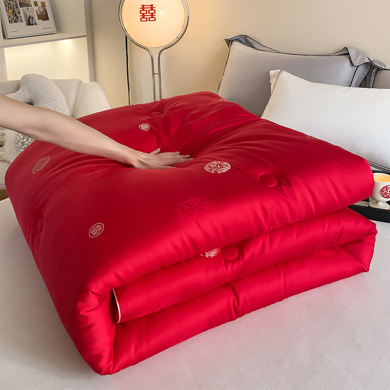 蚕丝全棉大豆红双喜加厚被芯