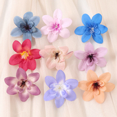 饰服装 仿真兰花头 假花diy手工材料婚庆头饰簪花装 草帽花配饰绢花