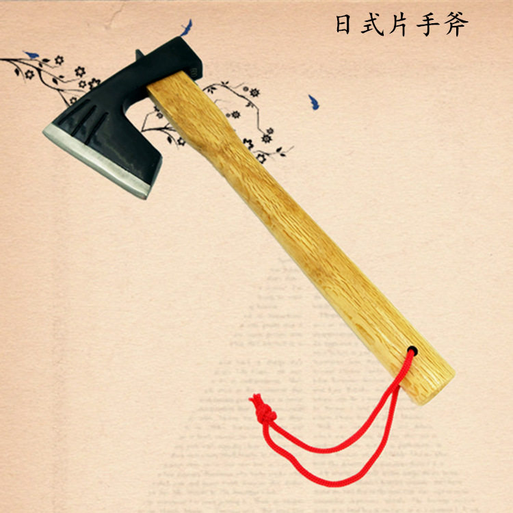 升级款锻打青冈木柄日式砍柴斧头腰铊锻造柴刀户外工具木工劈柴