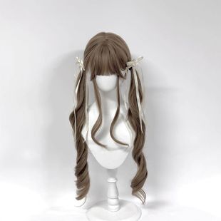 许昌假发元 泱85cm洛丽塔日系jk女白金色萝莉假发lolita长卷发头套
