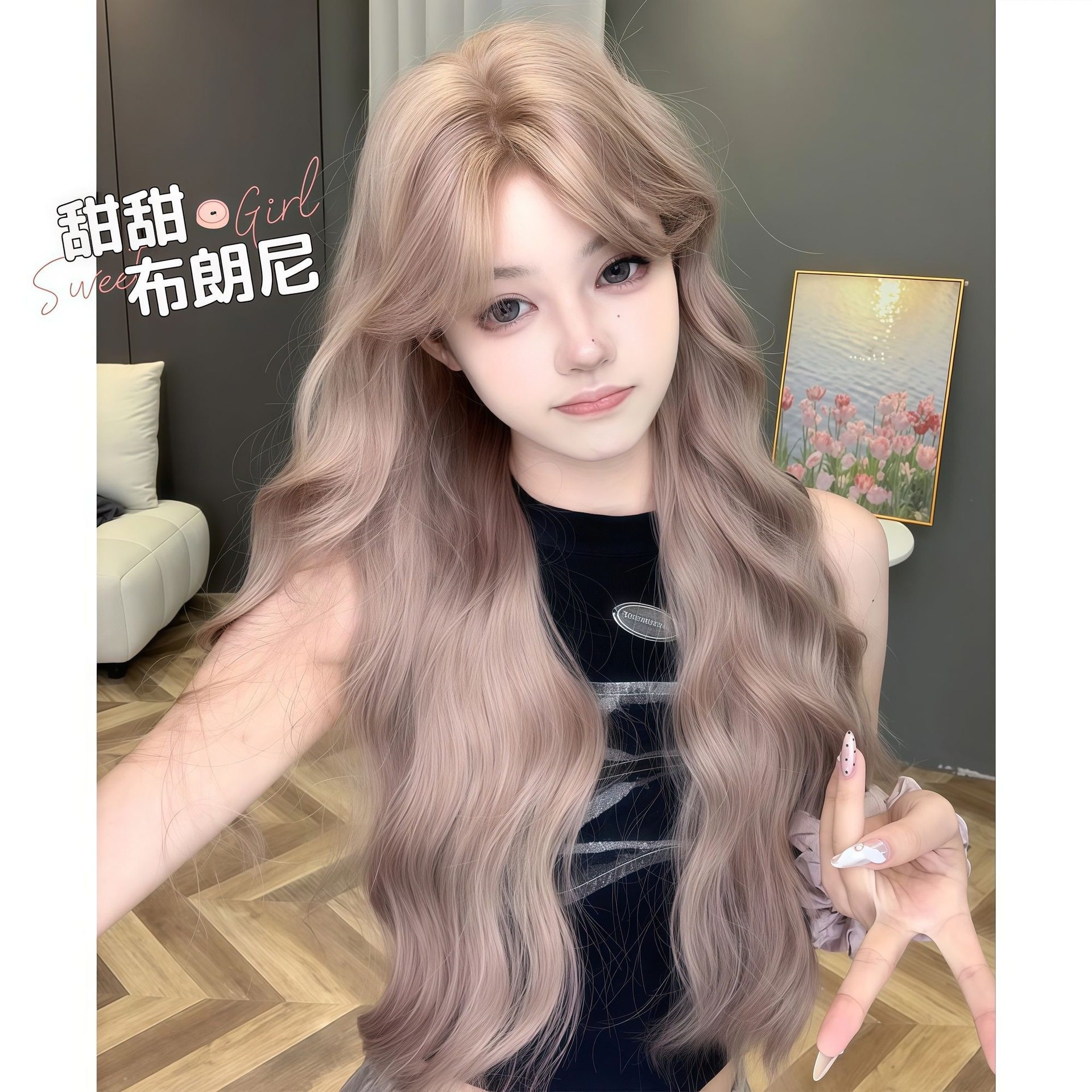 【甜甜布朗尼】假发女气质长卷发日常网红时尚新款大波浪全头套式