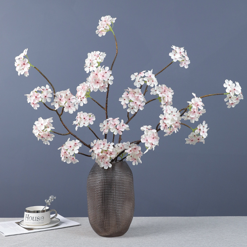 仿真花梨花樱花枝桃花枝禅意插花绿植假花装饰摆件花束场景布置