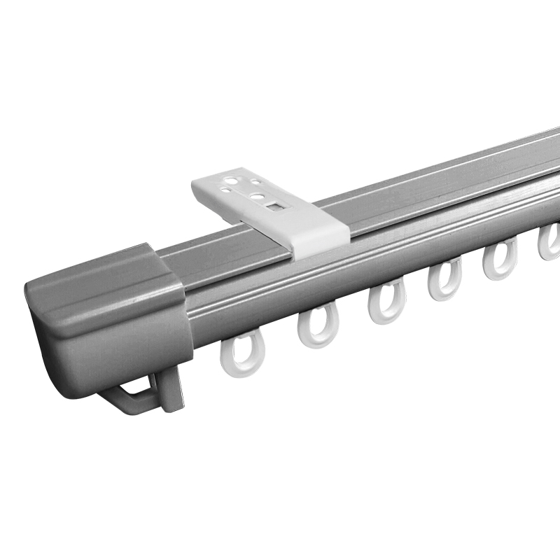 窗帘轨道顶装滑轨侧装导轨滑道单轨双H直轨弯轨飘窗罗马杆塑钢加