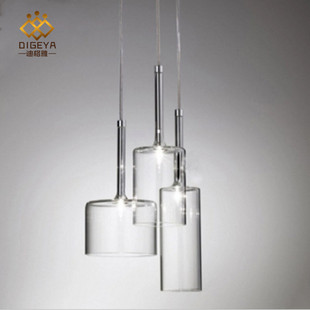 跨境 现代简约餐厅吧台咖啡厅吊灯酒吧个性创意玻璃吊灯接杆吊灯