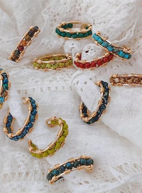 弥亦「绕」复古绕线戒指手工毕加索系列开口圈串珠金属指环