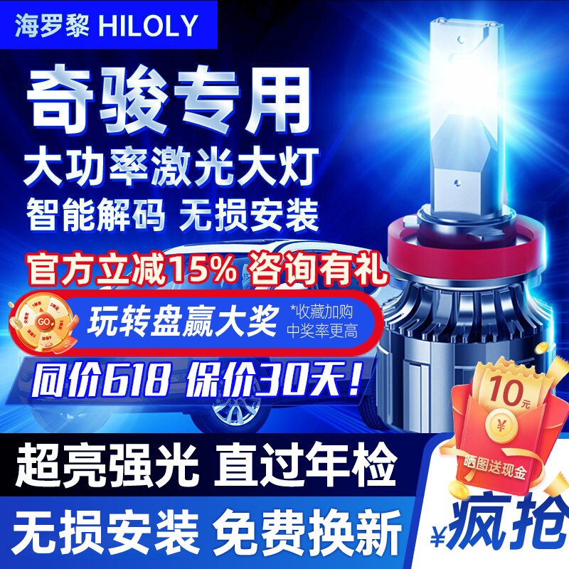 【超亮聚光】日产奇骏led大灯