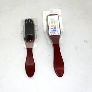 黑毛鞋刷 洗衣洗鞋刷子 塑料带柄复古 黑色软毛皮鞋油刷子