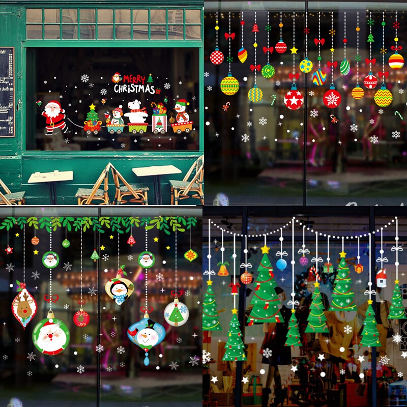 window stickers wall sticker merry christmas santa claus hou