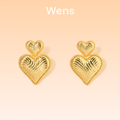 Wens「我的心」双心耳环女原创镀金爱心小众设计师高级感礼物