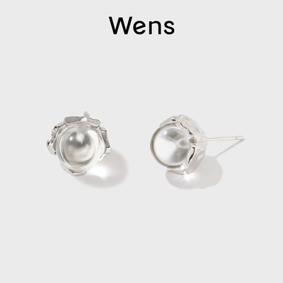 Wens“晨露花苞”镶石耳钉女