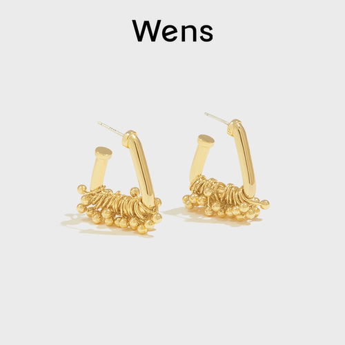 Wens烟花造型镀18K金耳环女